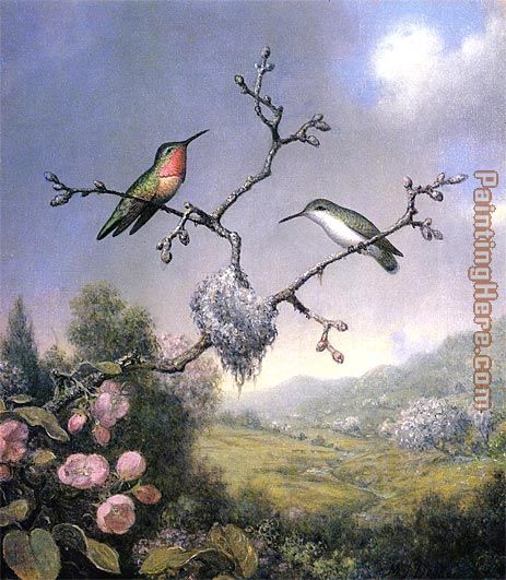 Hummingbirds and Apple Blossoms